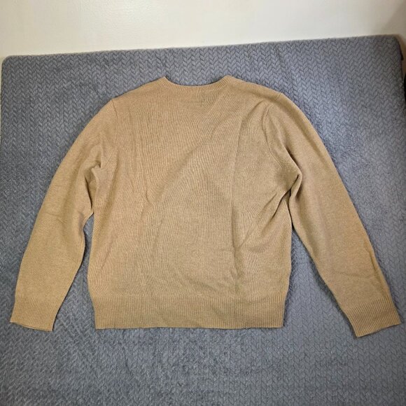 Polo Ralph Lauren 100% Lambswool V-Neck Sweater Men’s Size L Beige Camel Knit Pu - Picture 7 of 7